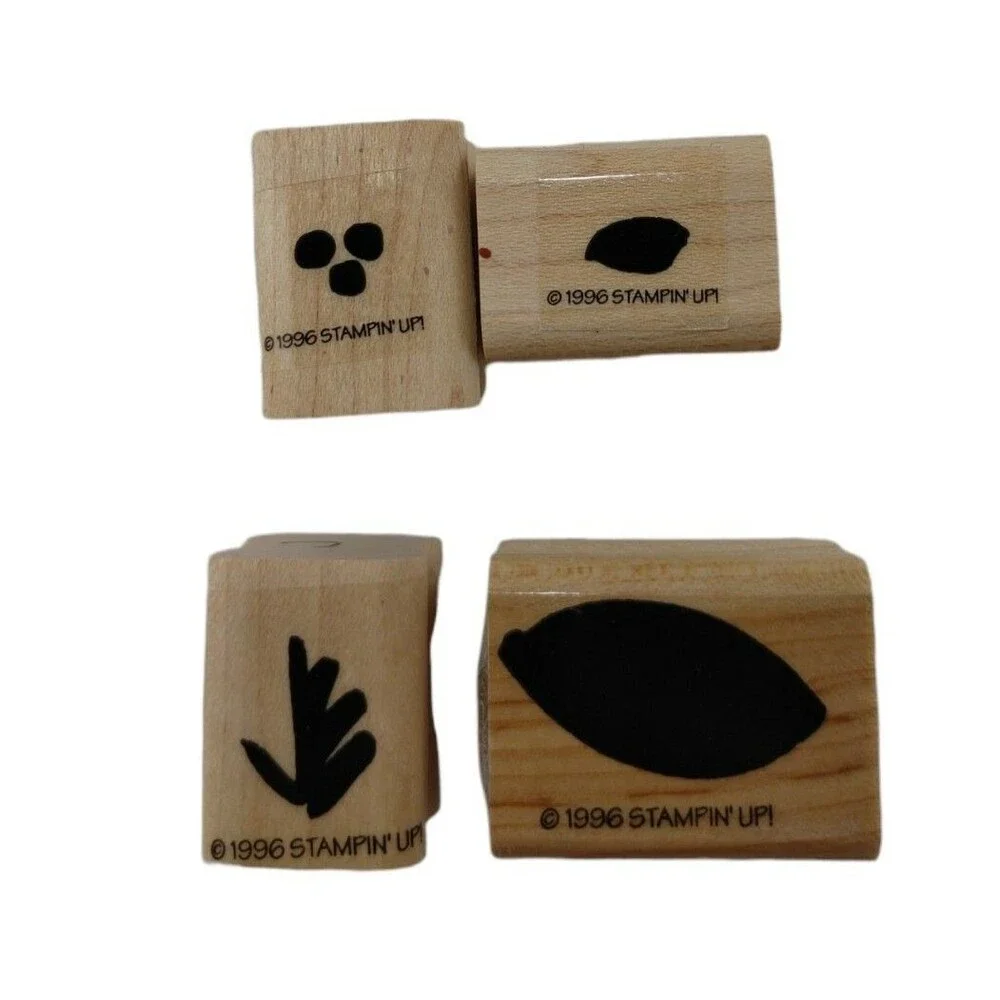 Vintage Stampin’ Up! 1996 Leaf Rubber Stamps Set of 4 Nature Foliage Botanical